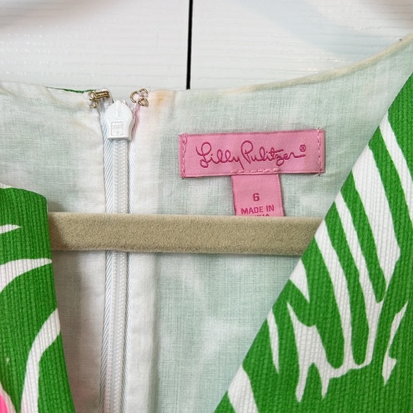 Lilly Pulitzer Tropical Green and Pink Midi Dress. - Picture 4 of 6